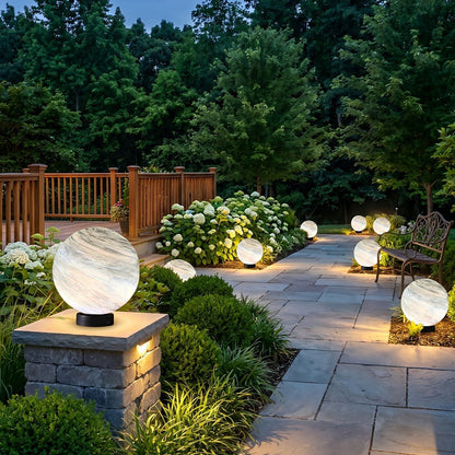 Modern Planet Globe Glass Waterproof Fence Outdoor Post Light - Flare Shack