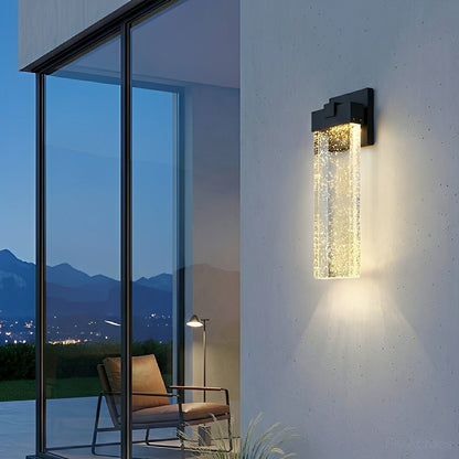 Modern Rectangular Crystal Bubble Waterproof LED Outdoor Wall Light