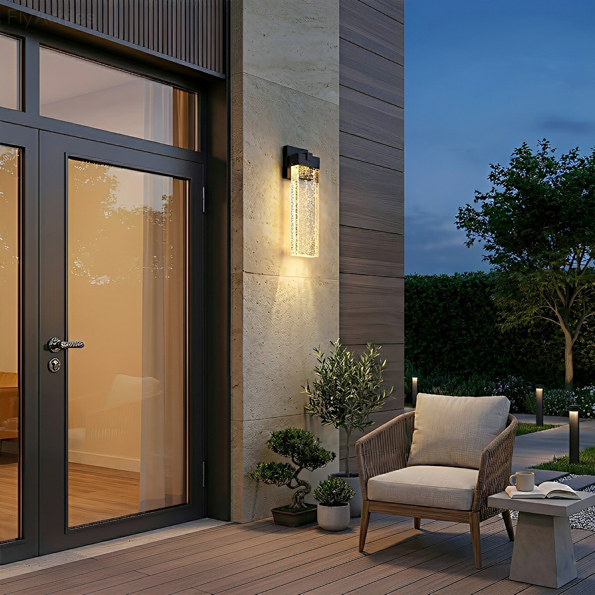 Modern Rectangular Crystal Bubble Waterproof LED Outdoor Wall Light - Flare Shack
