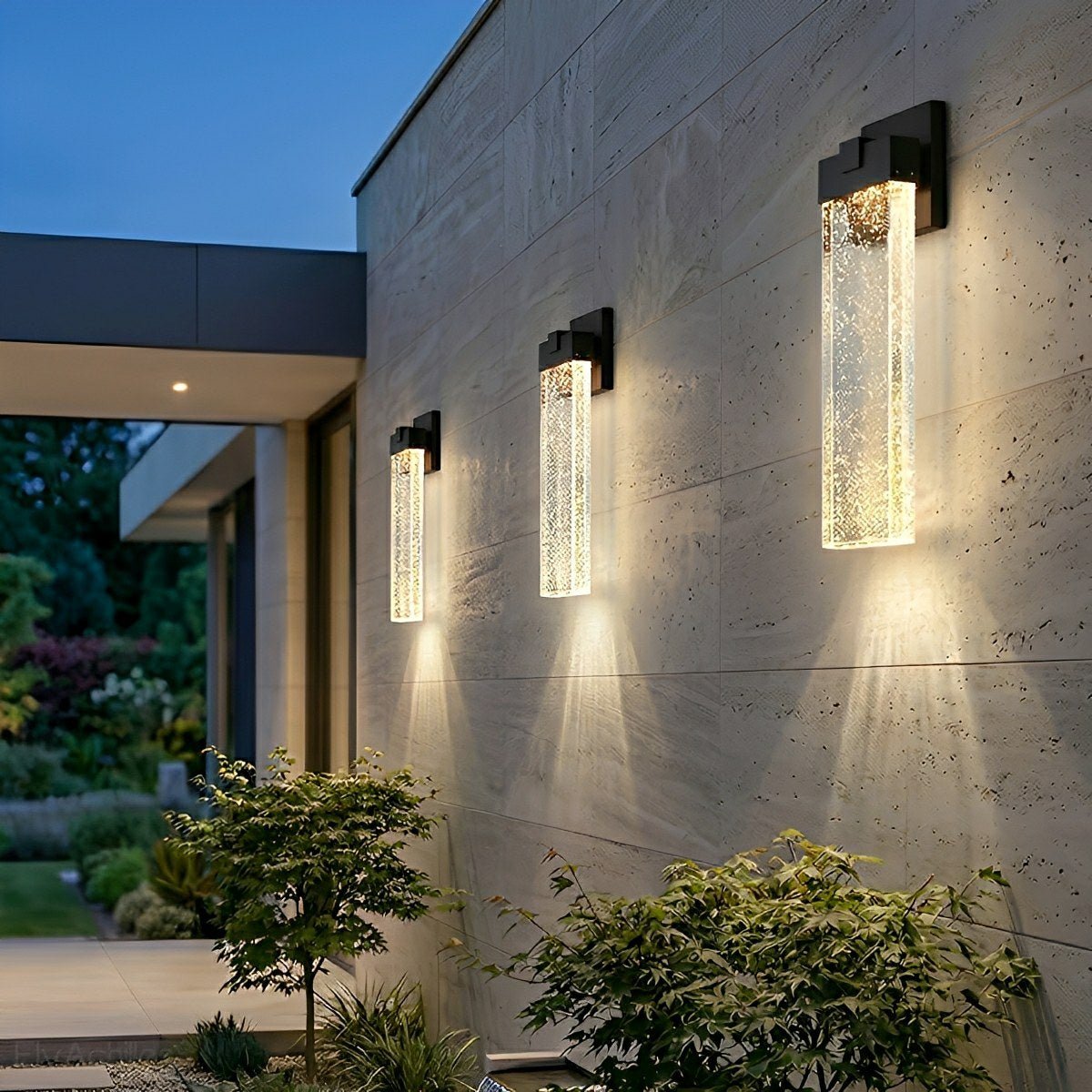 Modern Rectangular Crystal Bubble Waterproof LED Outdoor Wall Light - Flare Shack