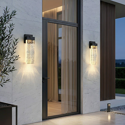 Modern Rectangular Crystal Bubble Waterproof LED Outdoor Wall Light - Flare Shack
