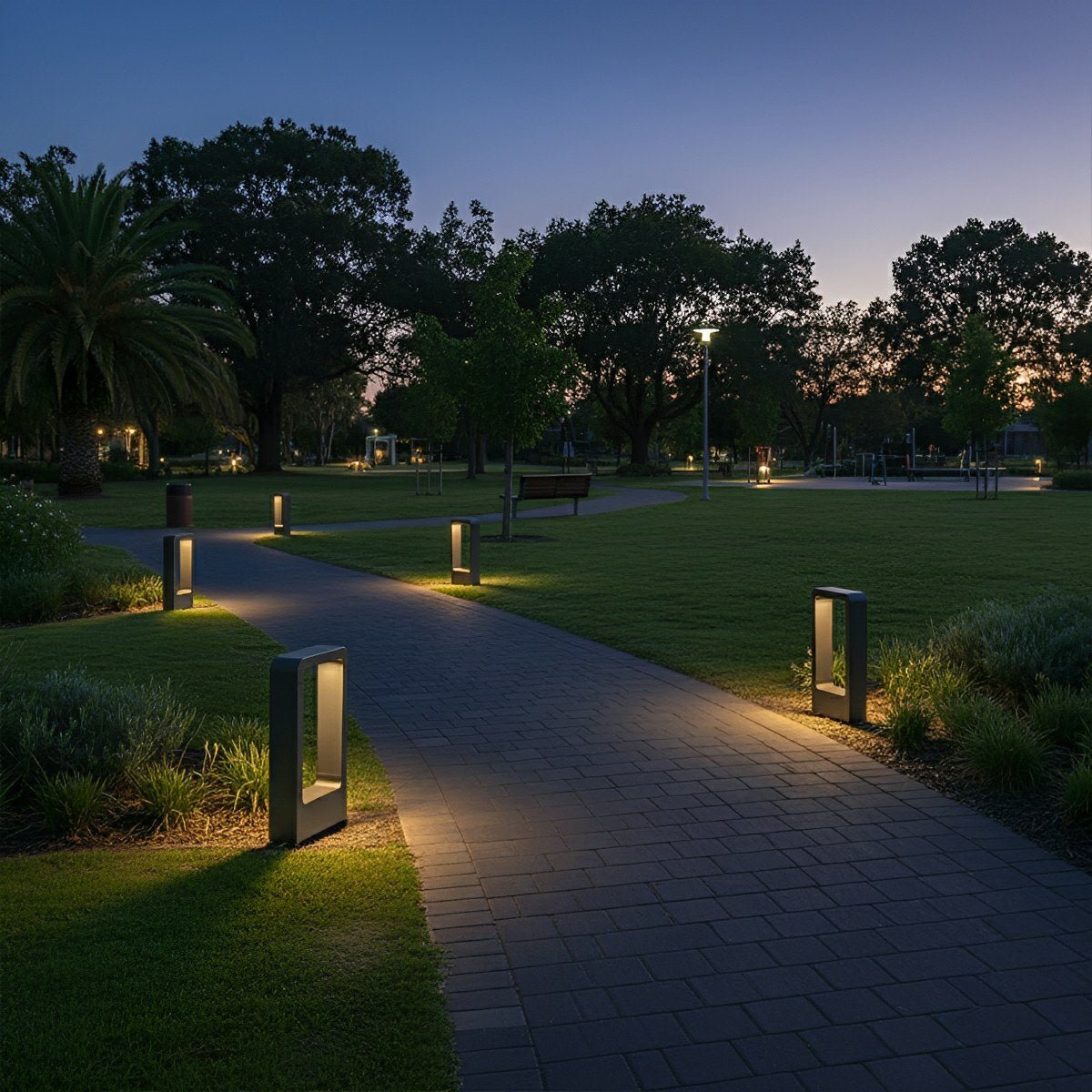 Modern Rectangular Frame Waterproof Outdoor Bollard Parth Light - Flare Shack