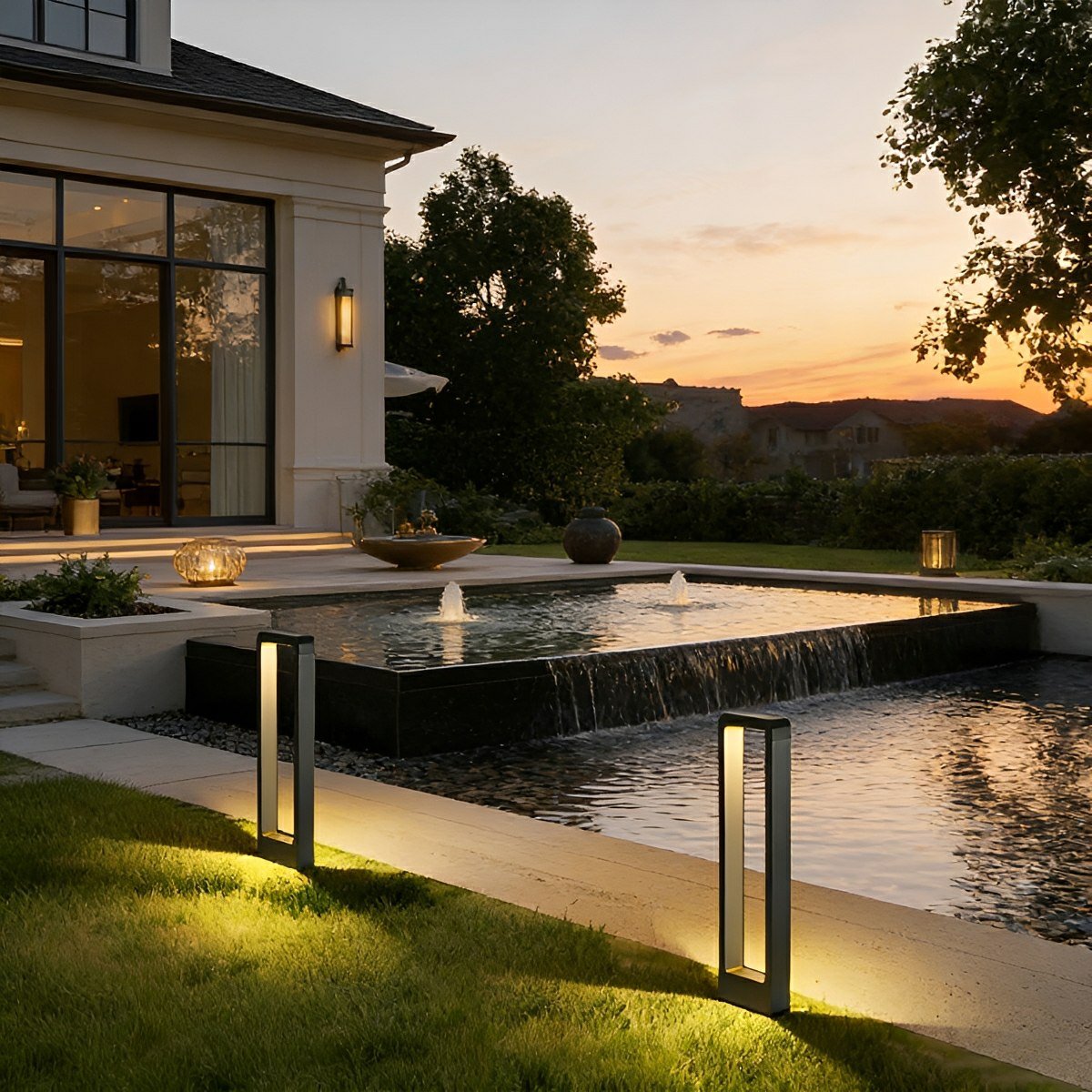 Modern Rectangular Frame Waterproof Outdoor Bollard Parth Light - Flare Shack
