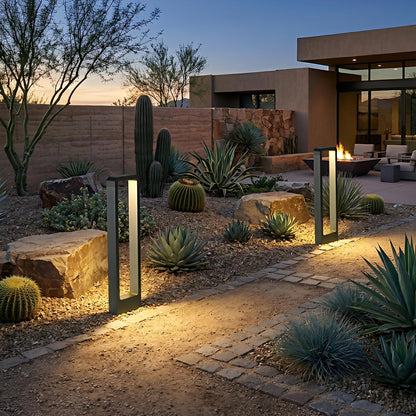 Modern Rectangular Frame Waterproof Outdoor Bollard Parth Light