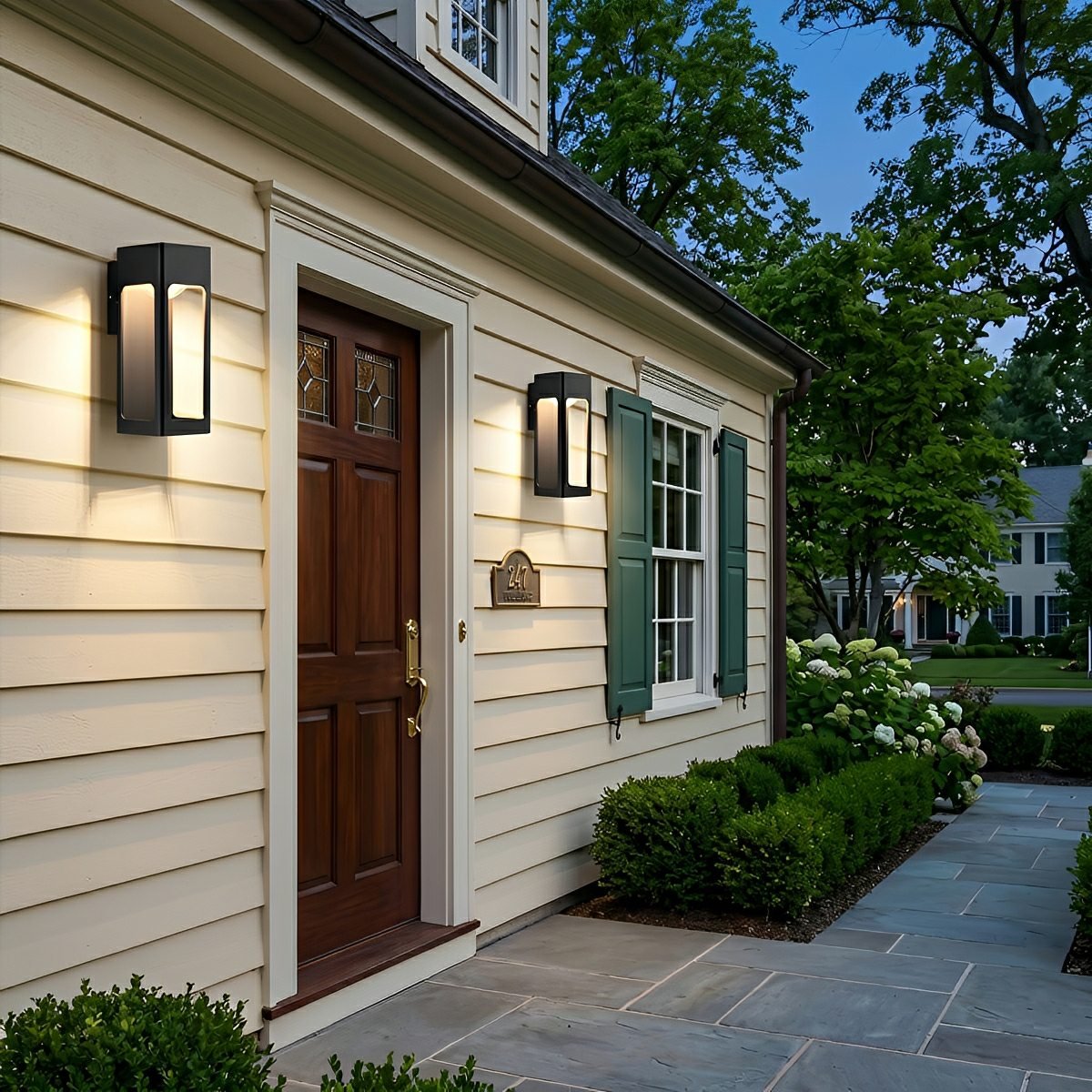 Modern Rectangular Waterproof LED Black Outdoor Wall Light Sconce Lamp