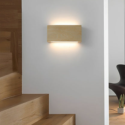 Modern Rectangular Wood Touch Dimming LED Wall Sconce - Flare Shack
