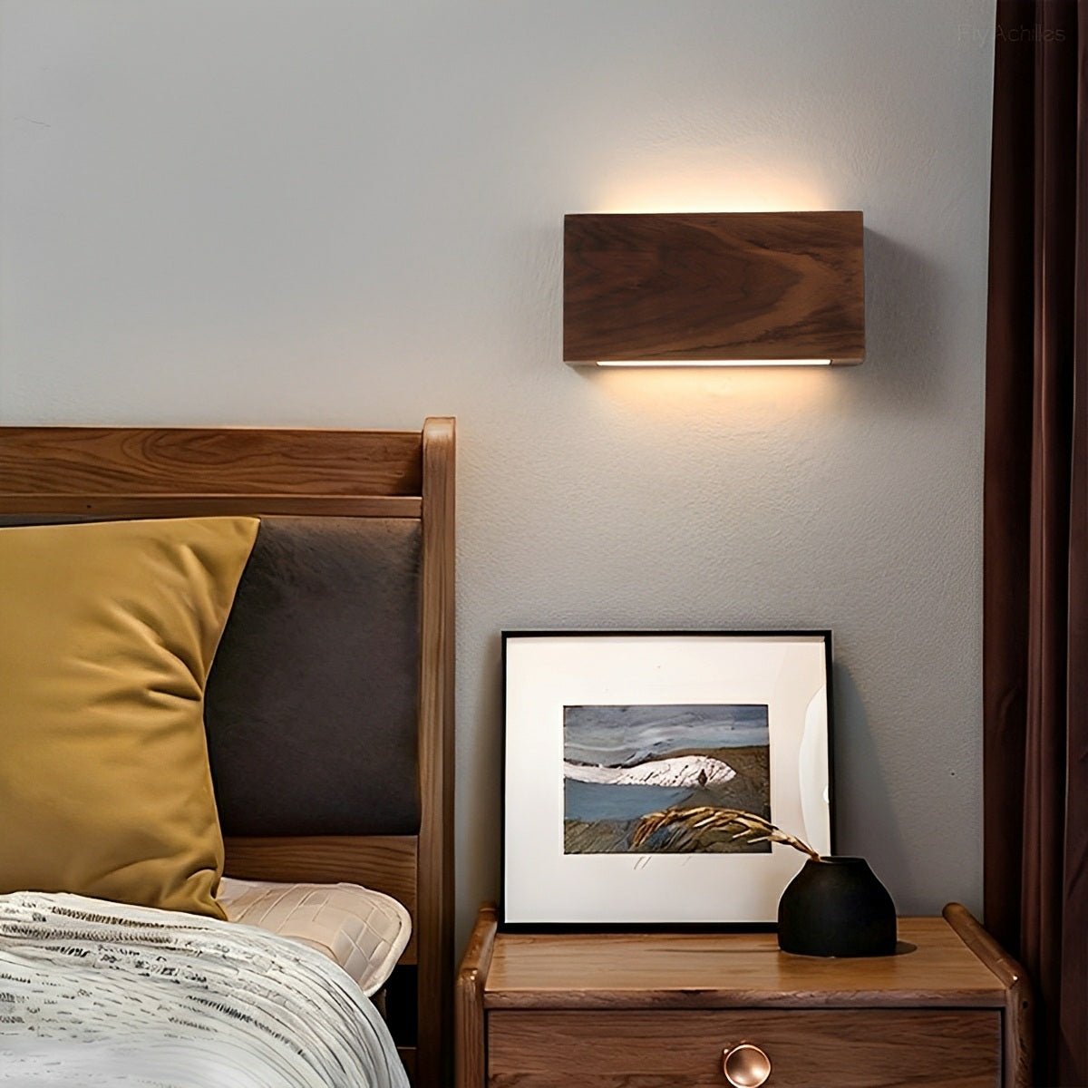 Modern Rectangular Wood Touch Dimming LED Wall Sconce - Flare Shack