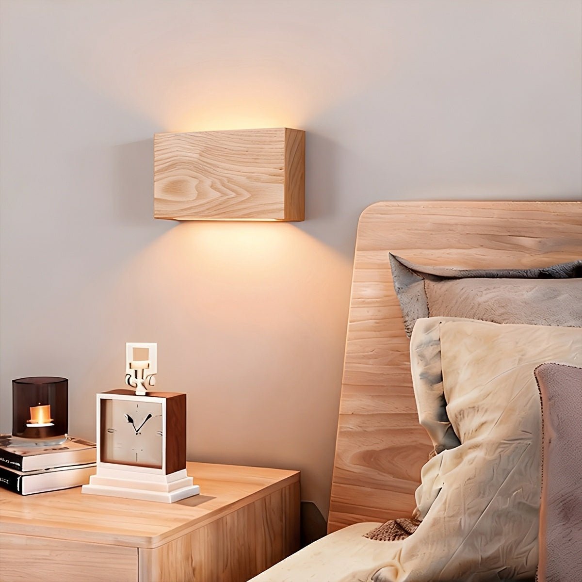 Modern Rectangular Wood Touch Dimming LED Wall Sconce - Flare Shack