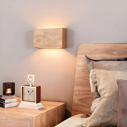Modern Rectangular Wood Touch Dimming LED Wall Sconce - Flare Shack