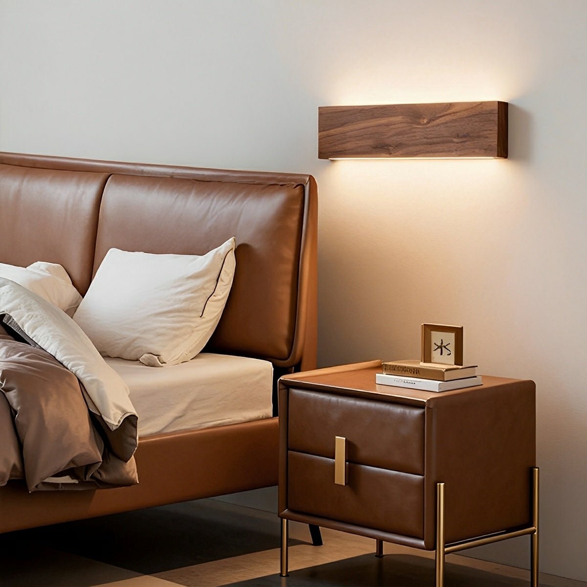 Modern Rectangular Wood Touch Dimming LED Wall Sconce - Flare Shack
