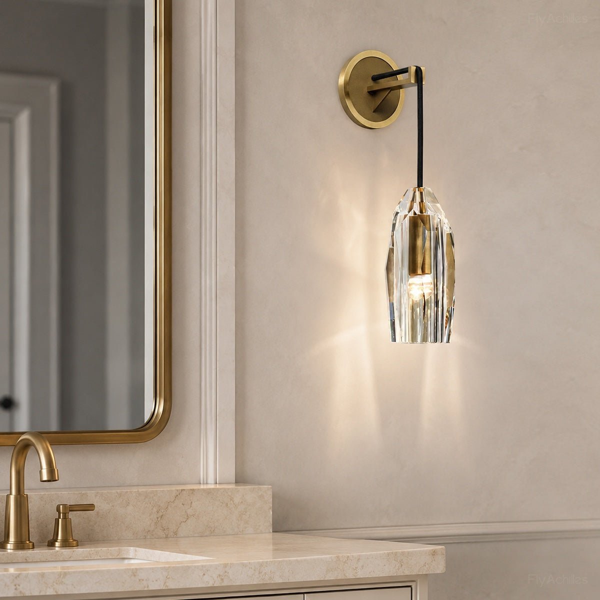 Modern Ribbed Crystal Wall Sconce - Flare Shack