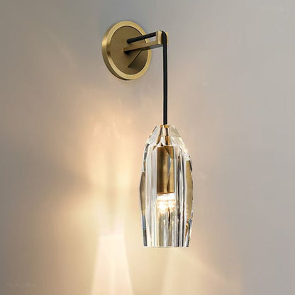 Modern Ribbed Crystal Wall Sconce - Flare Shack