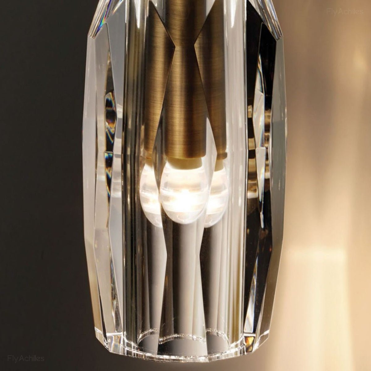 Modern Ribbed Crystal Wall Sconce