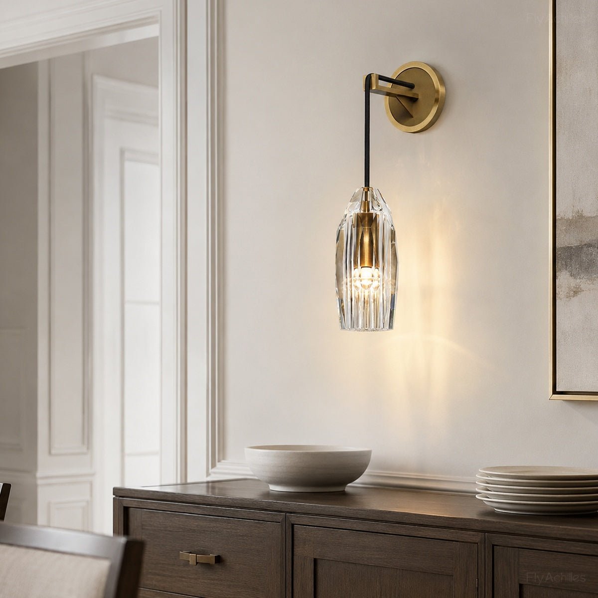 Modern Ribbed Crystal Wall Sconce - Flare Shack