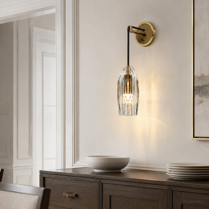 Modern Ribbed Crystal Wall Sconce - Flare Shack
