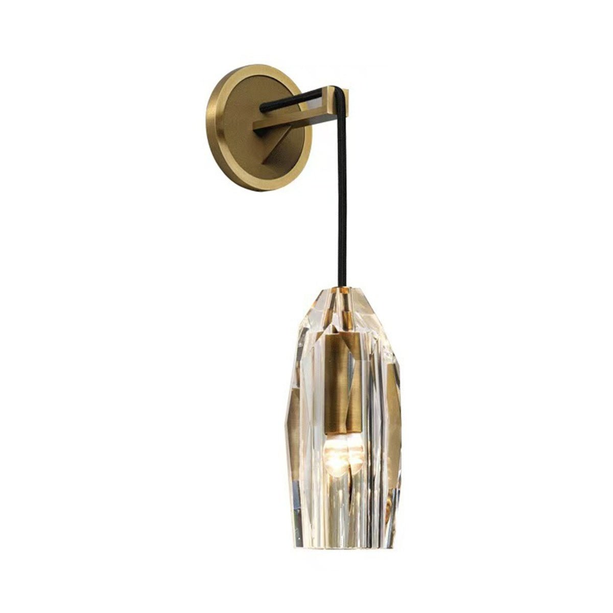 Modern Ribbed Crystal Wall Sconce
