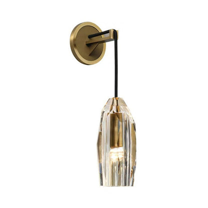 Modern Ribbed Crystal Wall Sconce