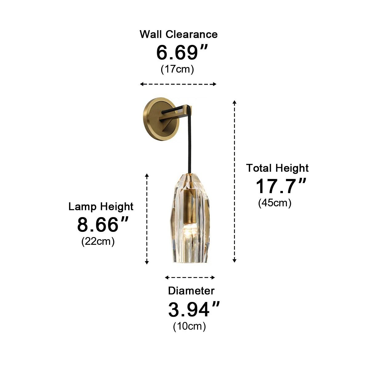 Modern Ribbed Crystal Wall Sconce