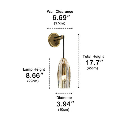 Modern Ribbed Crystal Wall Sconce