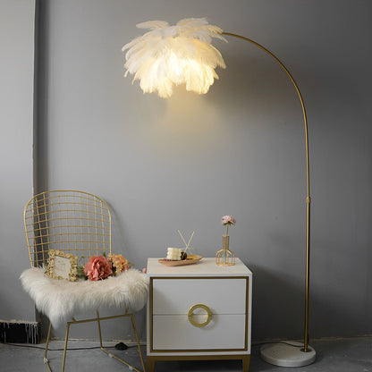 Modern Romantic Style Feather Adjustable LED Floor Lamp - Flare Shack