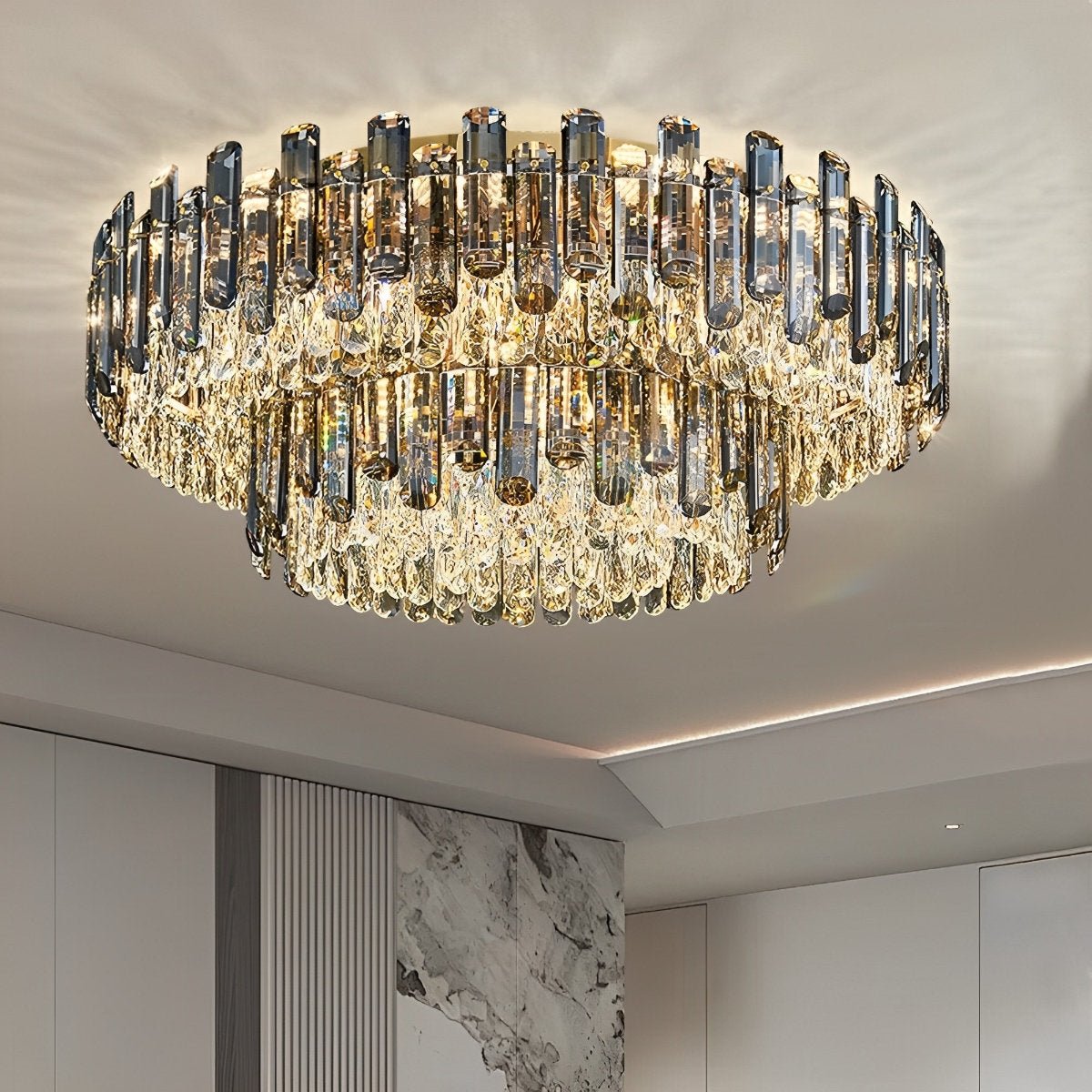 Modern Round Luxury Crystal Ceiling Lights - Flare Shack
