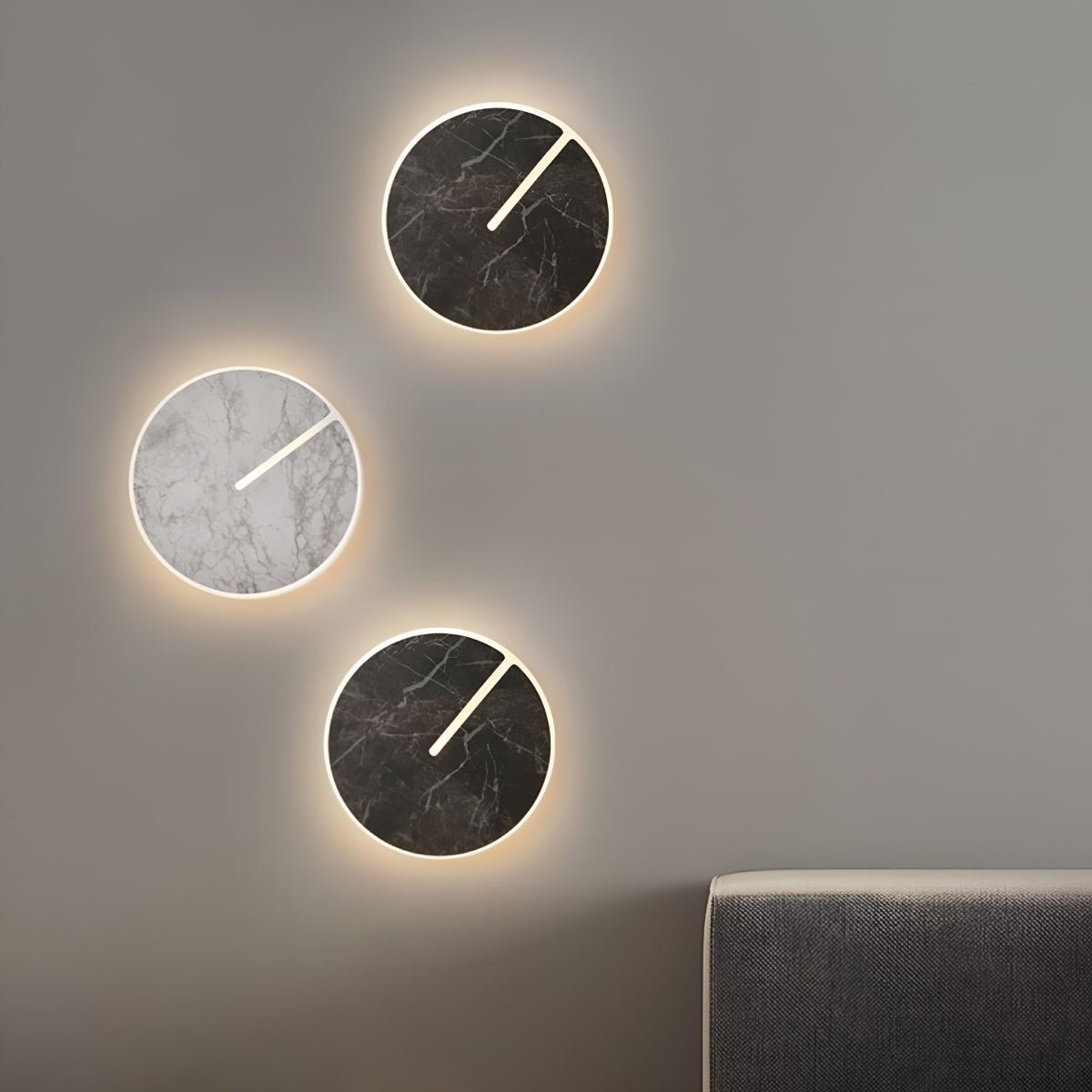 Modern Round Marble Textured Creative LED Indoor Wall Sconce