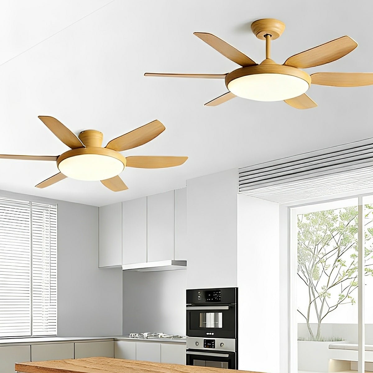 Modern Scandinavian Ceiling Fan with Full-Spectrum LED Light