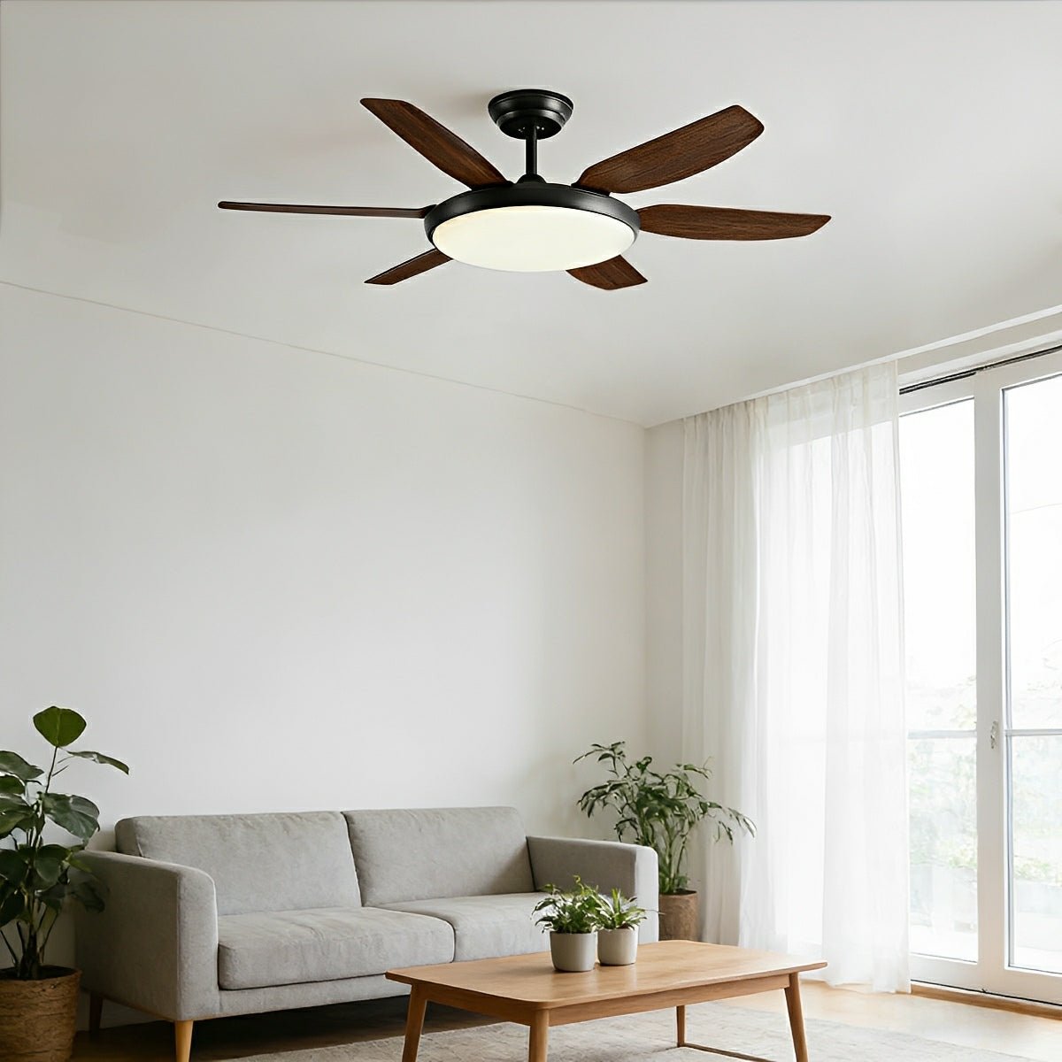 Modern Scandinavian Ceiling Fan with Full - Spectrum LED Light - Flare Shack