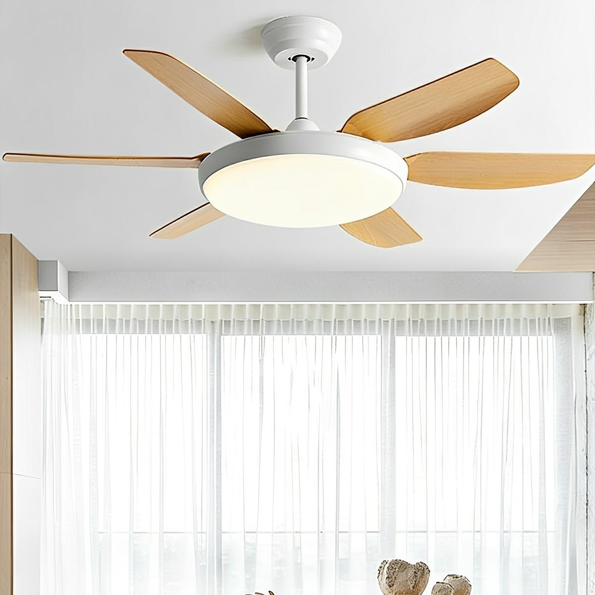 Modern Scandinavian Ceiling Fan with Full - Spectrum LED Light - Flare Shack