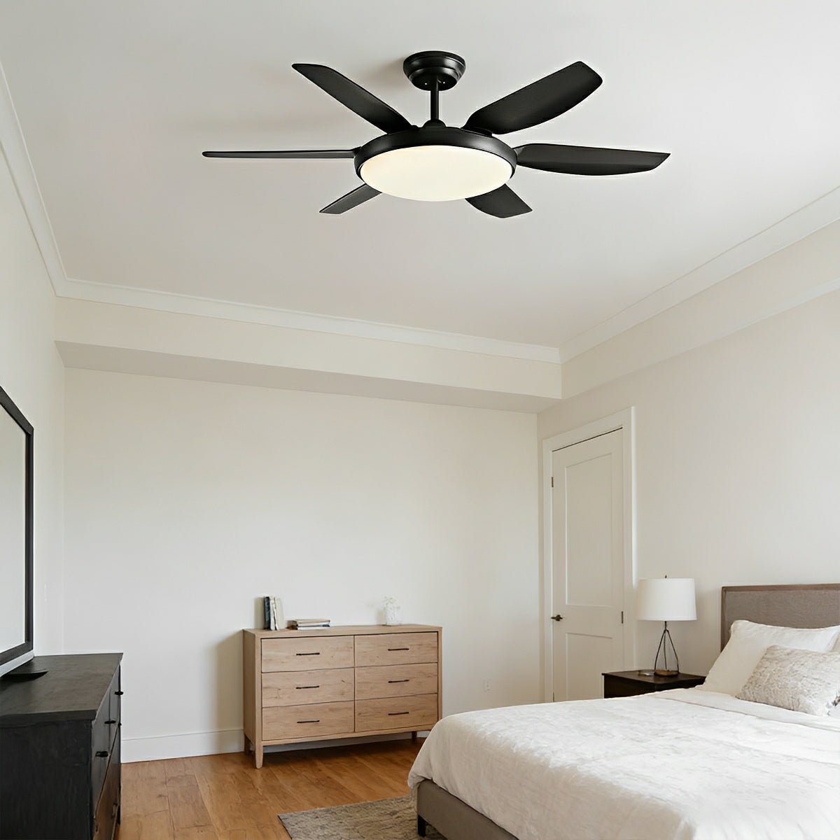 Modern Scandinavian Ceiling Fan with Full - Spectrum LED Light - Flare Shack
