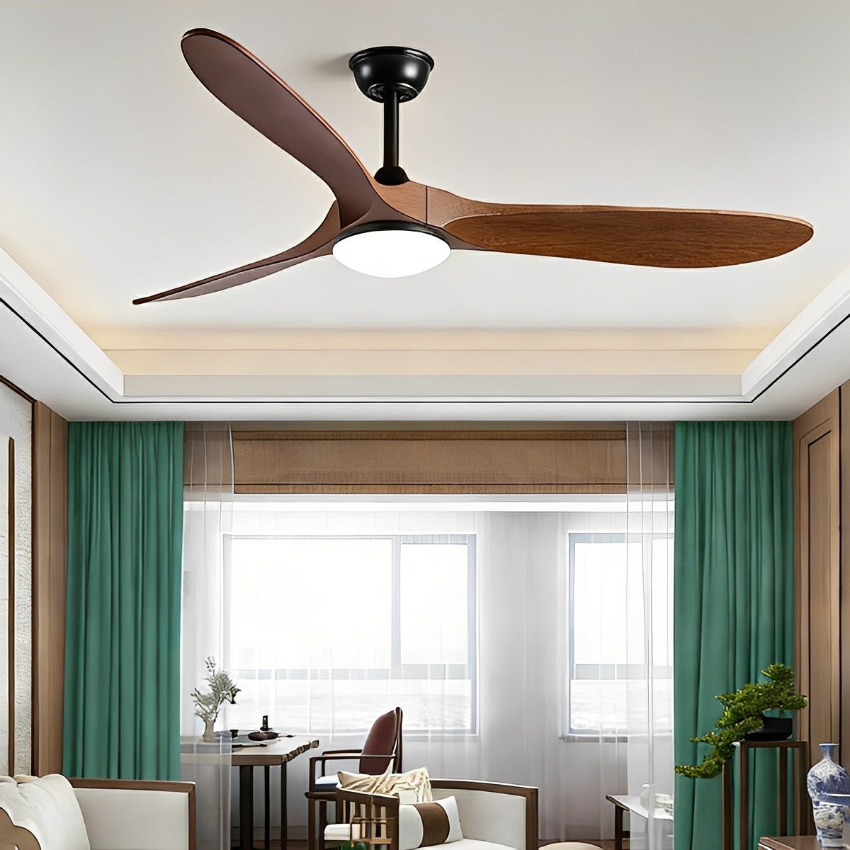 Modern Scandinavian Minimalist DC Motor Reverse Ceiling Fan Light - Flare Shack
