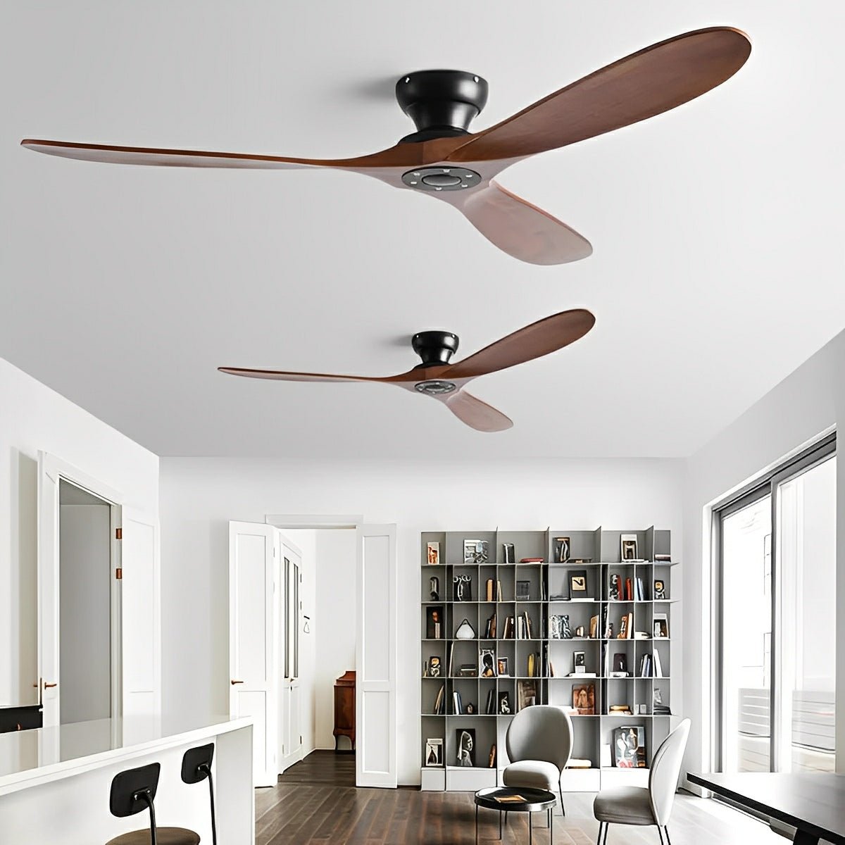 Modern Scandinavian Wood DC Motor Reverse Ceiling Fan - Flare Shack