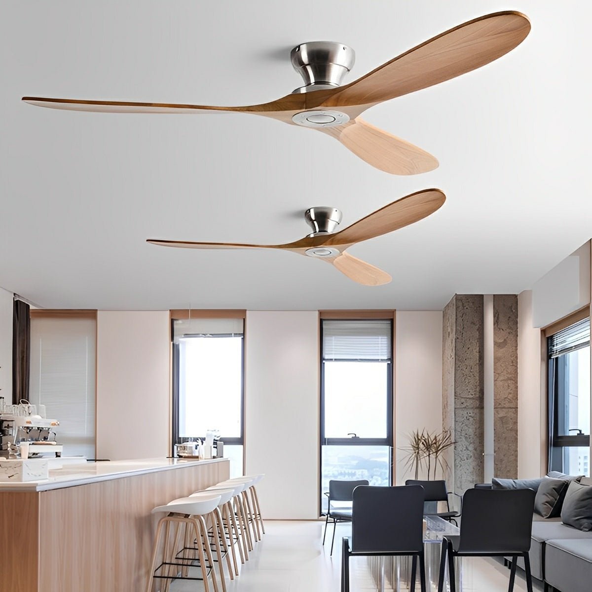 Modern Scandinavian Wood DC Motor Reverse Ceiling Fan - Flare Shack