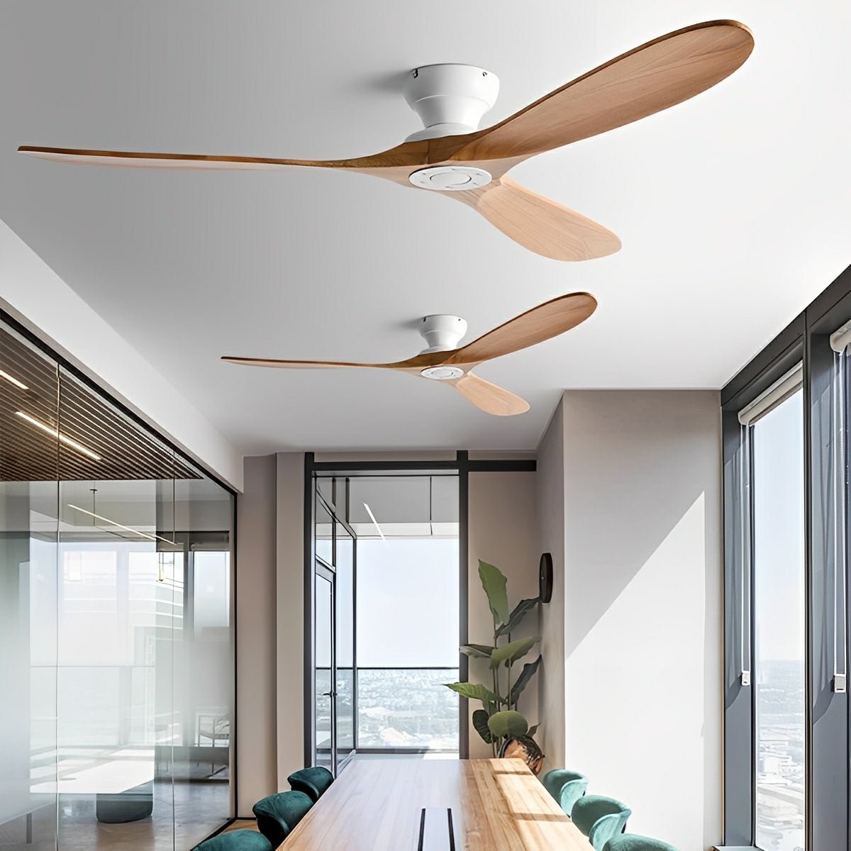 Modern Scandinavian Wood DC Motor Reverse Ceiling Fan - Flare Shack