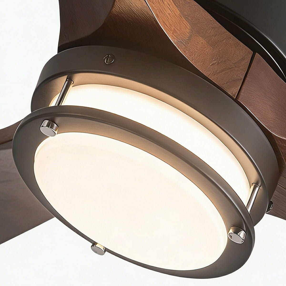 Modern Scandinavian Wood DC Motor Reverse Full-Spectrum LED Ceiling Fan Lights