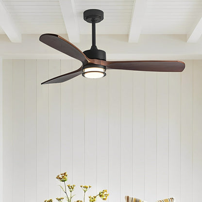 Modern Scandinavian Wood DC Motor Reverse Full - Spectrum LED Ceiling Fan Lights - Flare Shack