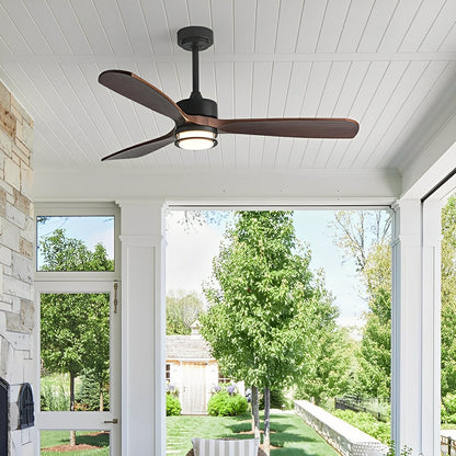 Modern Scandinavian Wood DC Motor Reverse Full - Spectrum LED Ceiling Fan Lights - Flare Shack