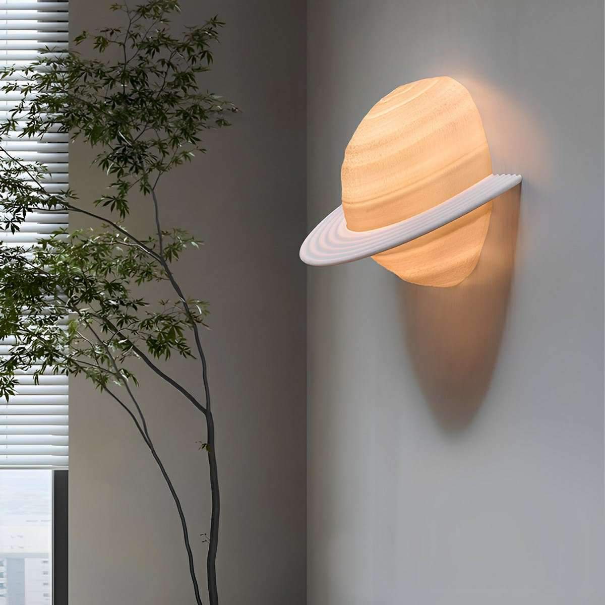 Modern Semicircle Saturn 3D Planet LED Indoor Wall Lights - Flare Shack