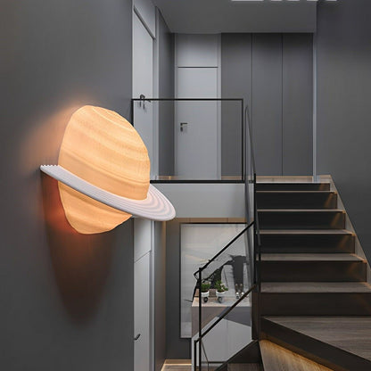 Modern Semicircle Saturn 3D Planet LED Indoor Wall Lights - Flare Shack