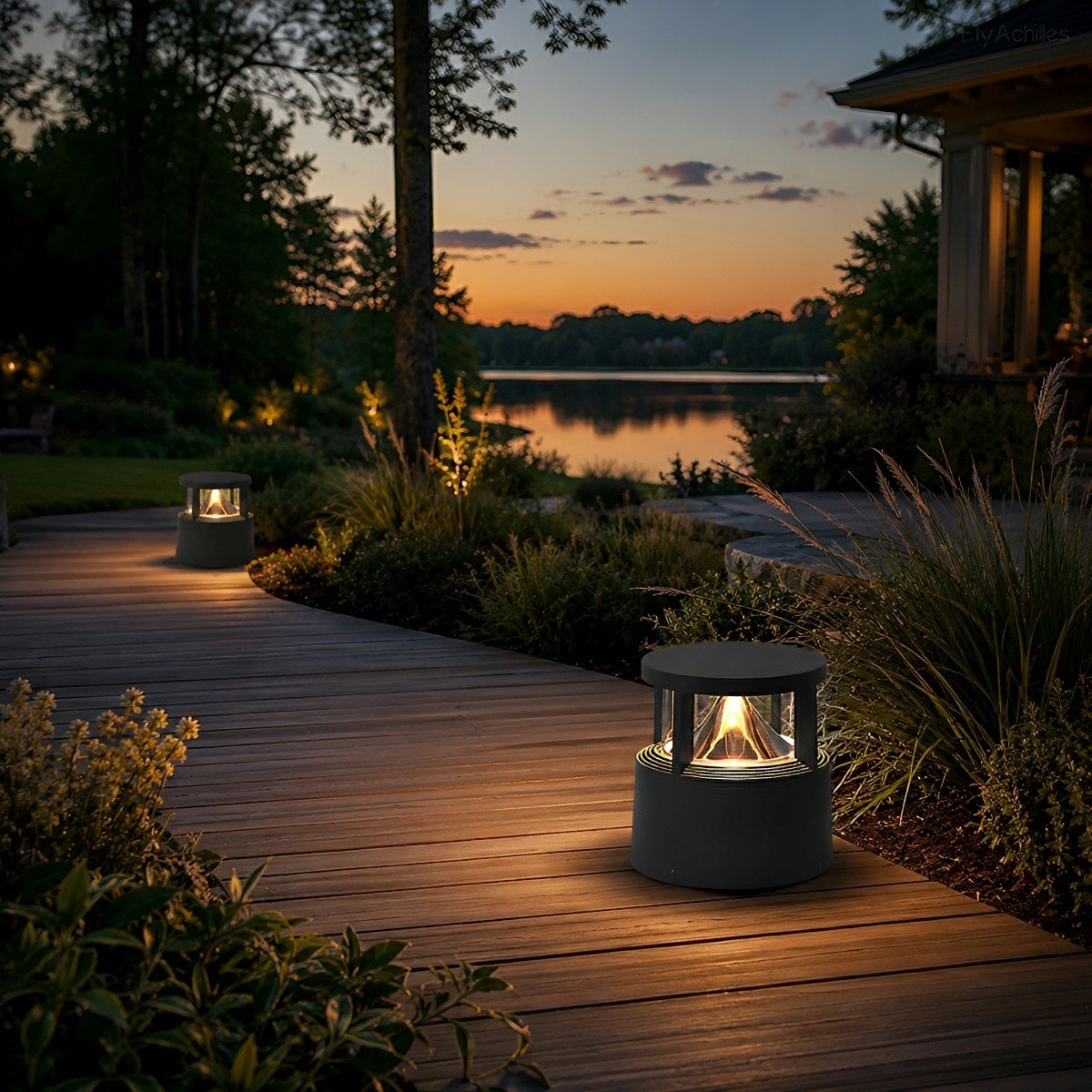 Modern Simple Outdoor Waterproof Pillar Lights Metal Aluminum Post Lights - Flare Shack