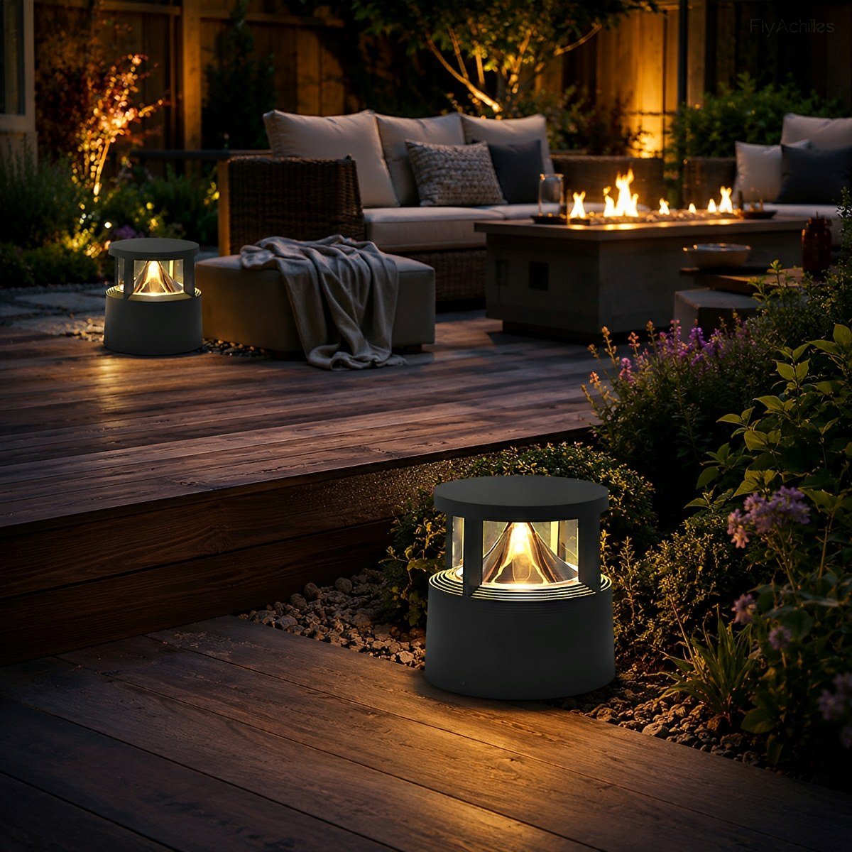 Modern Simple Outdoor Waterproof Pillar Lights Metal Aluminum Post Lights - Flare Shack