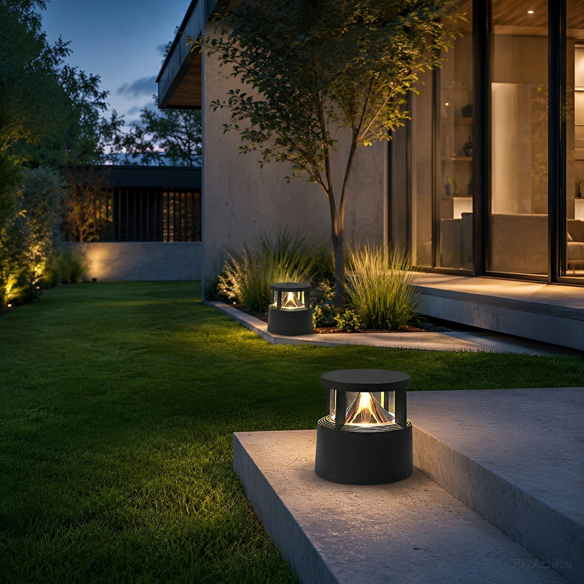 Modern Simple Outdoor Waterproof Pillar Lights Metal Aluminum Post Lights - Flare Shack