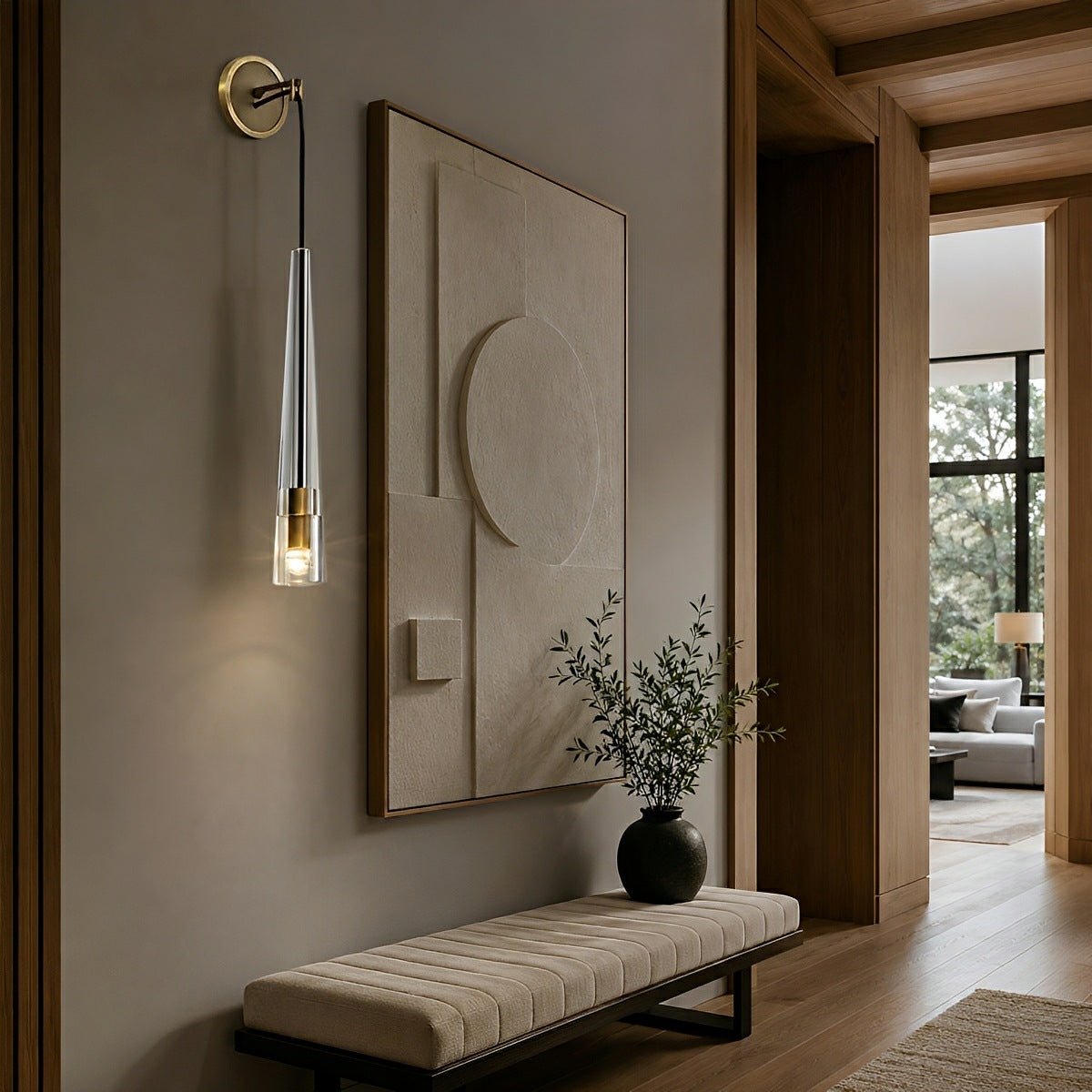 Modern Slim Conical Crystal LED Wall Sconce - Flare Shack