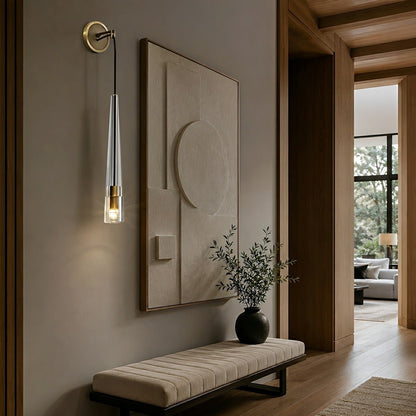 Modern Slim Conical Crystal LED Wall Sconce - Flare Shack