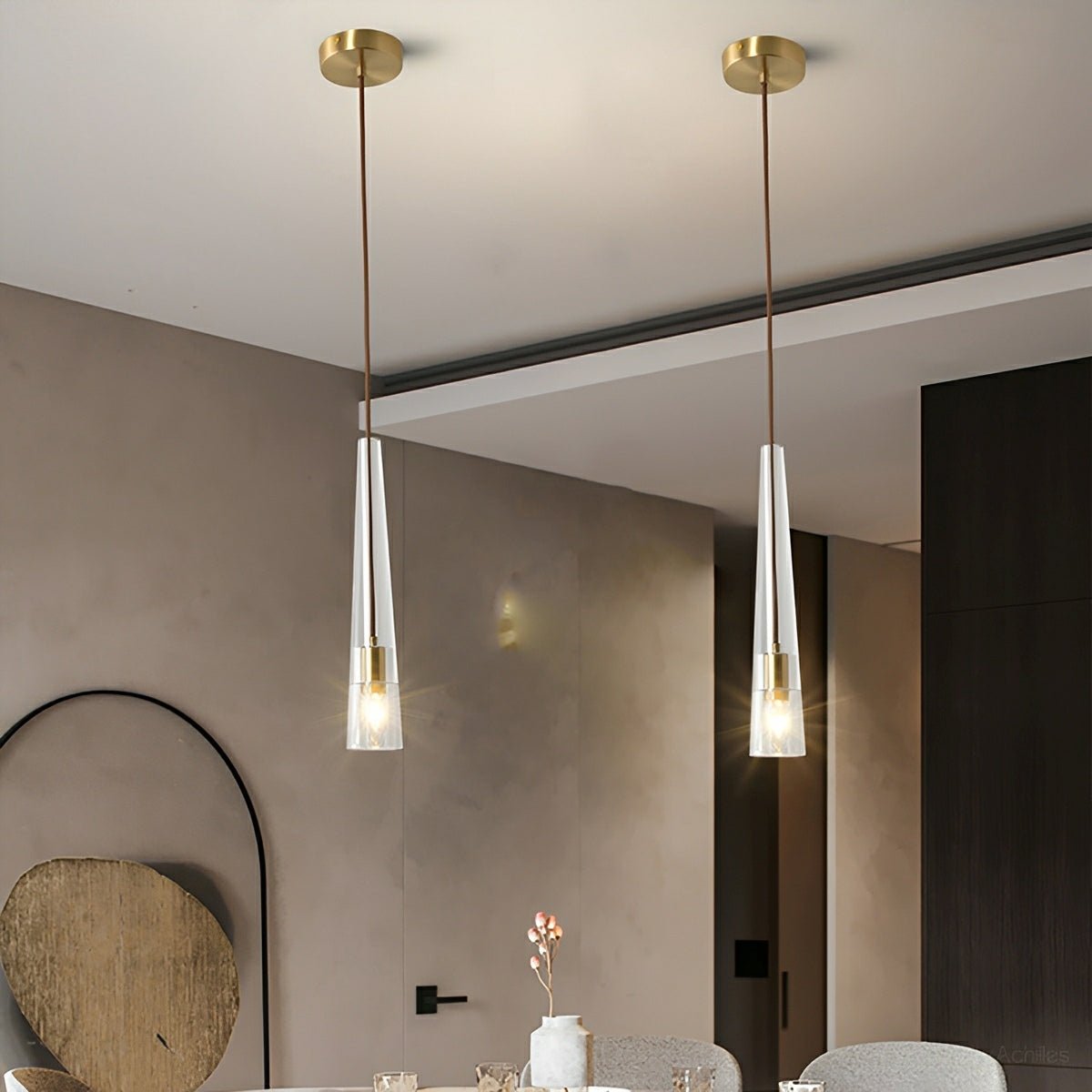 Modern Slim Conical Crystal Pendant Light - Flare Shack