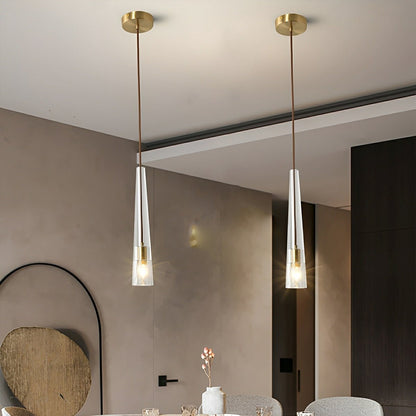 Modern Slim Conical Crystal Pendant Light - Flare Shack