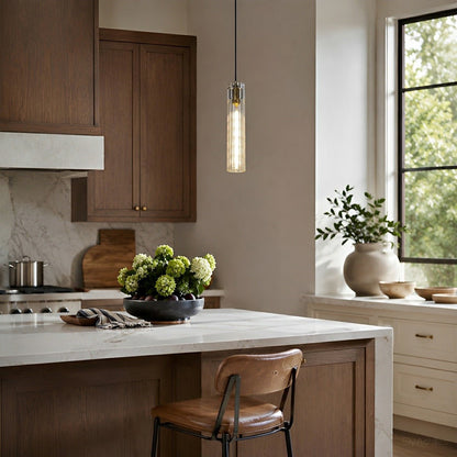 Modern Slim Cylindrical Crystal LED Pendant Light - Flare Shack