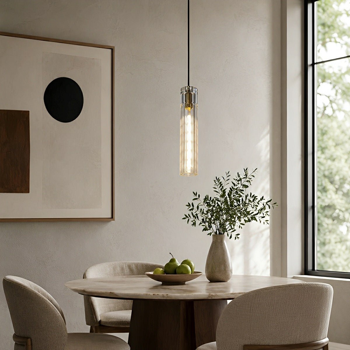 Modern Slim Cylindrical Crystal LED Pendant Light - Flare Shack