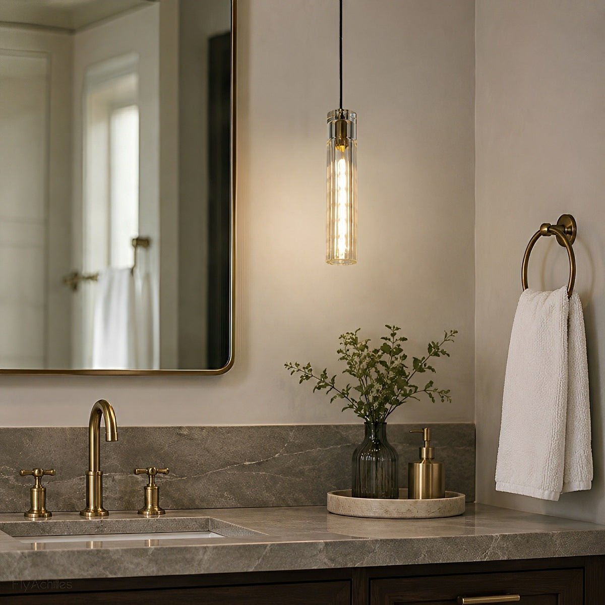 Modern Slim Cylindrical Crystal LED Pendant Light - Flare Shack