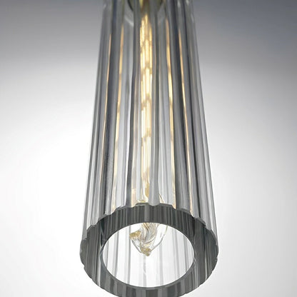 Modern Slim Cylindrical Crystal LED Pendant Light